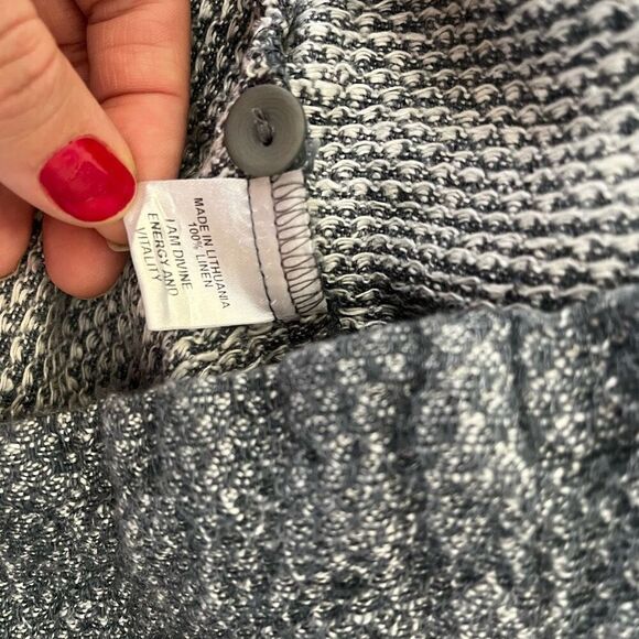 Flax Compelling Cardigan in Blue Honeycomb 100% Linen Button Down Small‎ - Picture 6 of 8